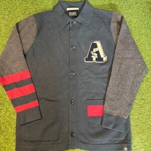 Grey varsity jacket with red accents #varsityjacket #preppy